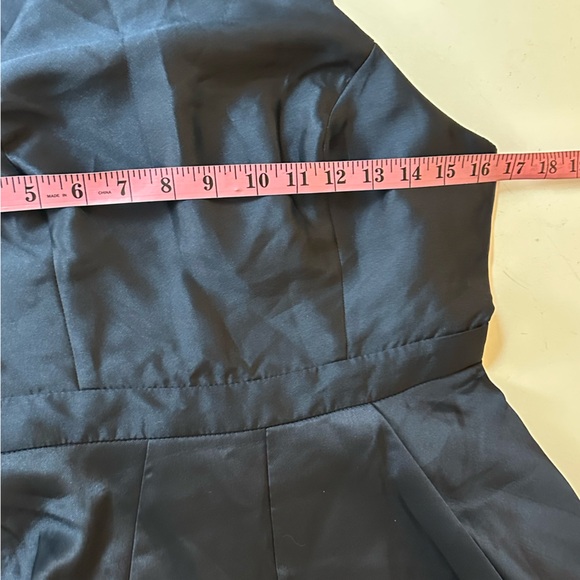 Lulus NavyBlue Broadway Show High-Low MidWeight Taffeta Construction Gown NWOT M - Picture 7 of 16